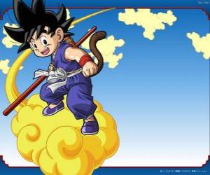 пазл Goku ехал Kinton облако, которое может летать на большой скорости